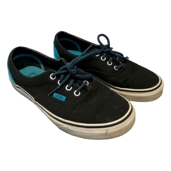 Vans Authentic Core Classics Unisex Skate Shoe Black Teal Canvas Sneakers - Picture 1 of 7